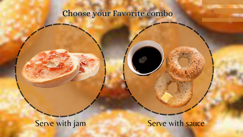 Bagel with jam or sauce